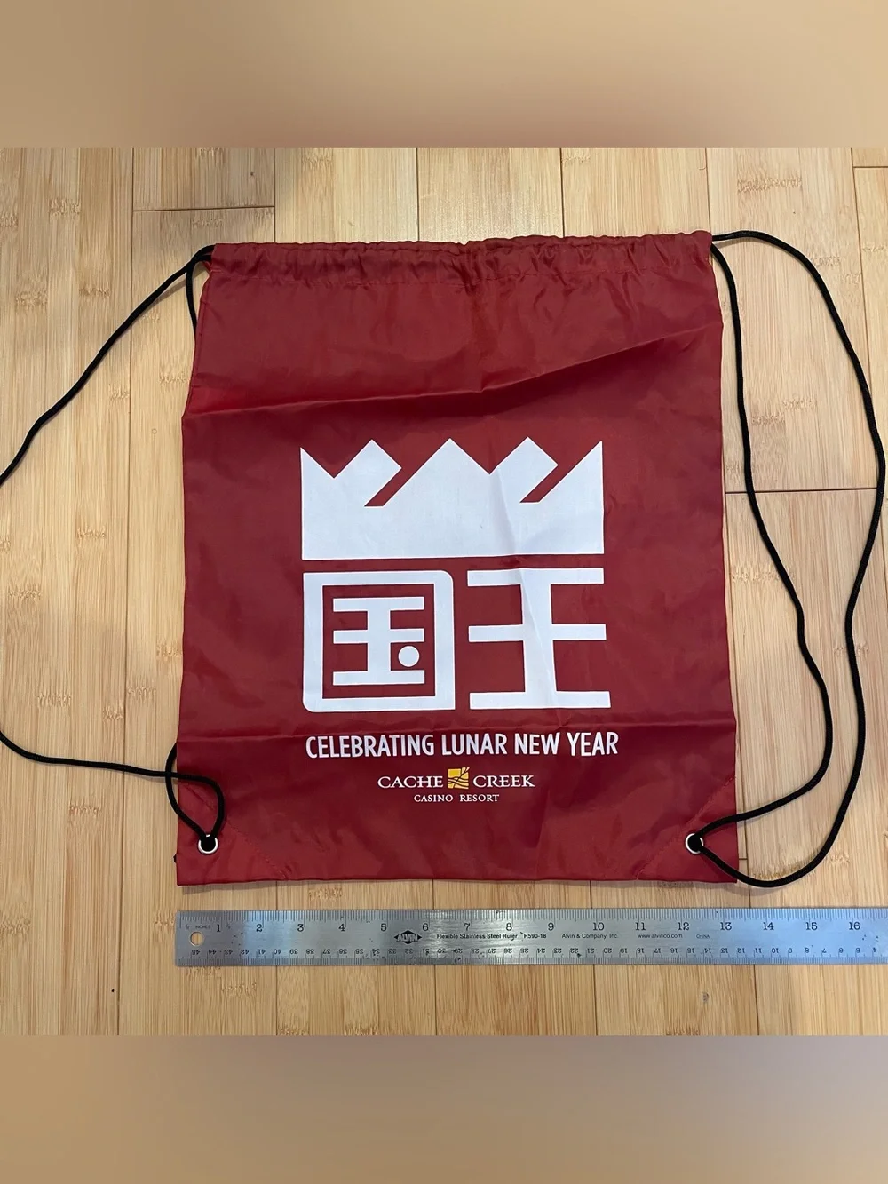 Sacramento Kings NBA Lunar New Year Red Drawstring Backpack Bag Cache Creek